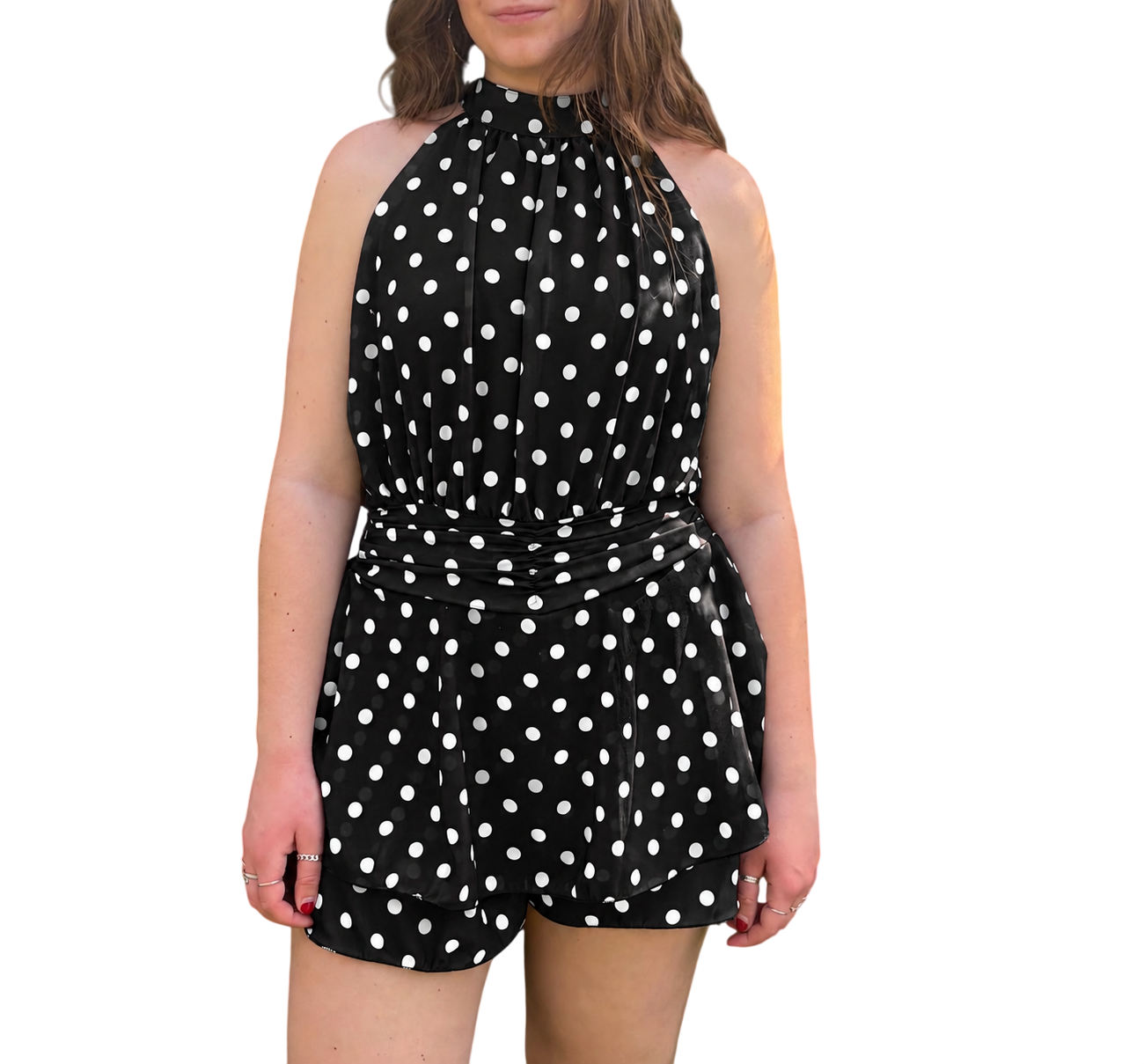 Polkadot Playsuit Zwart