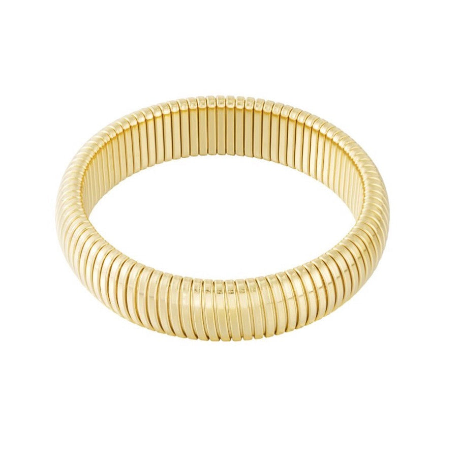 Gouden Geribbelde Bangle Armband