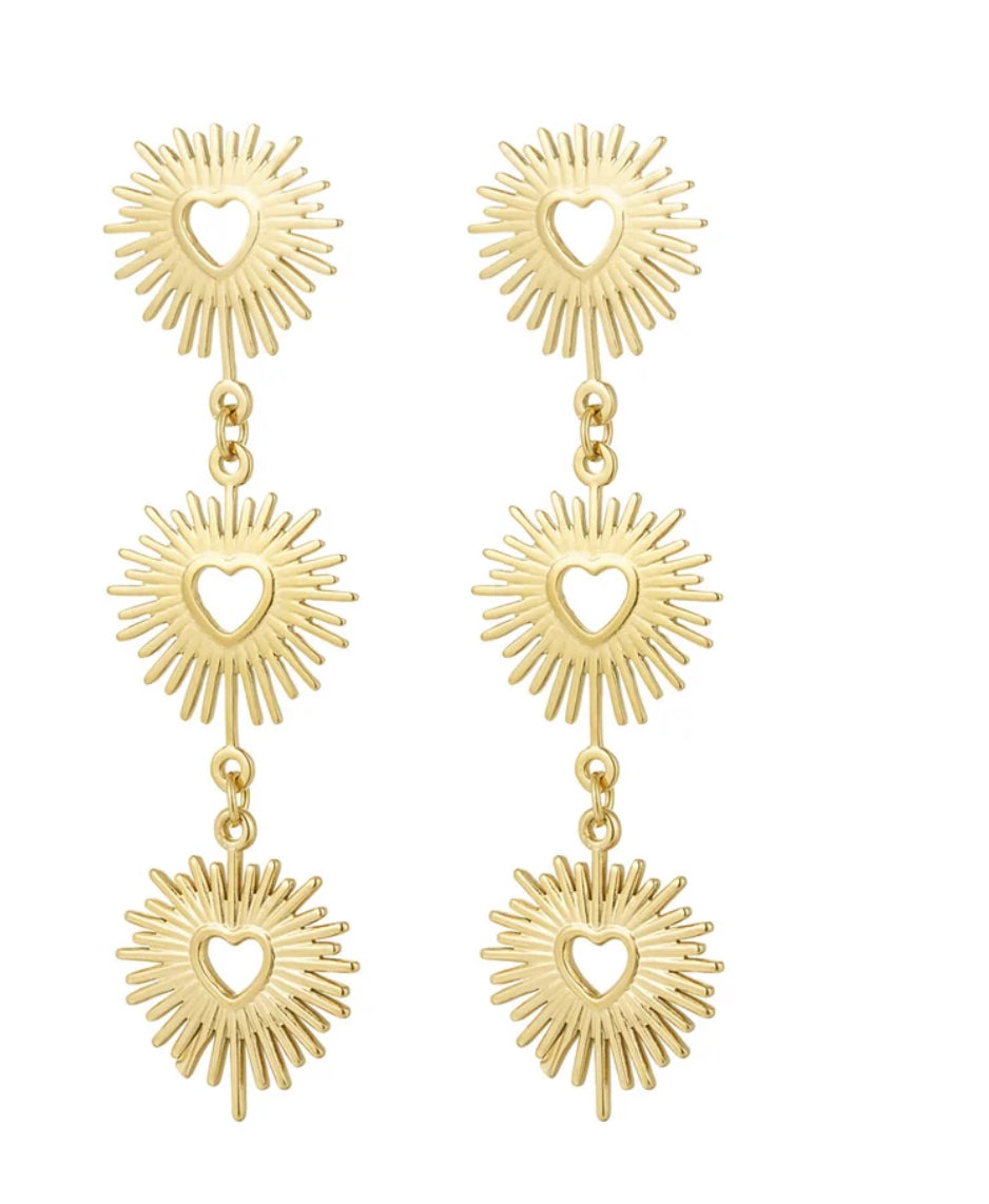 Triple heart oorbellen | Always Fashionable