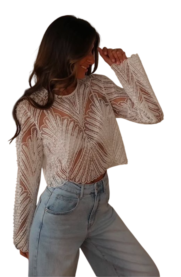 White Glitter Top