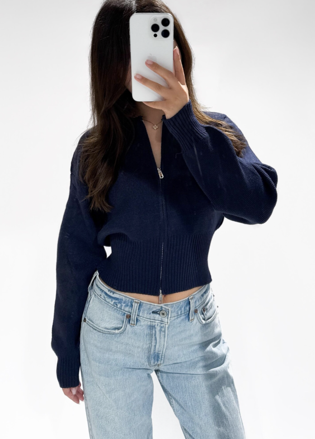 Cardigan zipper - Navy