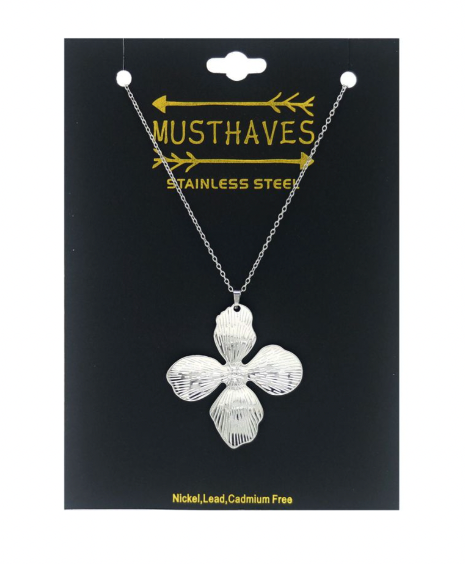 Flower ketting zilver