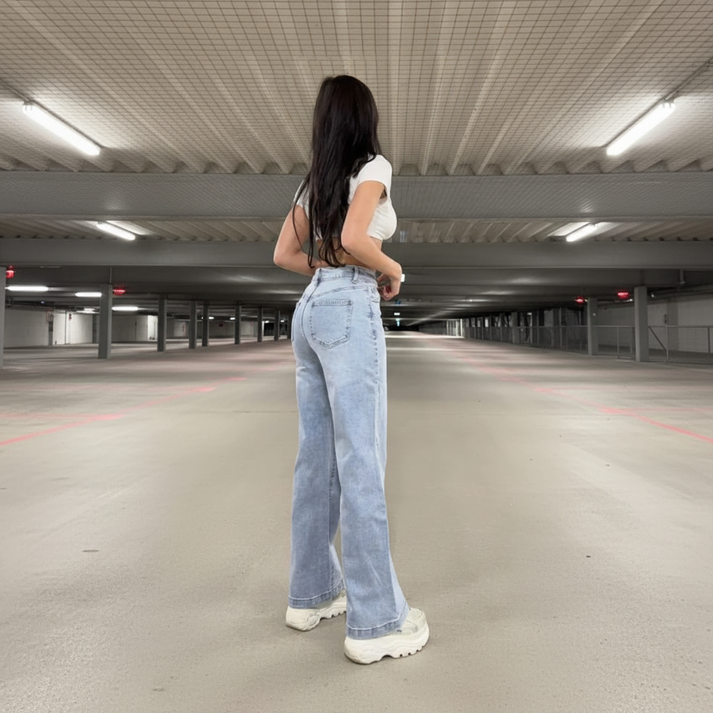 Jeans achterkant vierkant