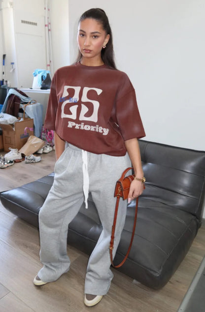 Priority t-shirt washed brown | Always Fashionable
