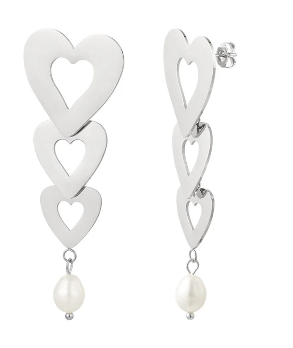 Triple heart oorbellen | Always Fashionable