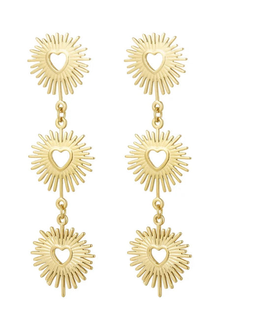 Triple heart oorbellen | Always Fashionable
