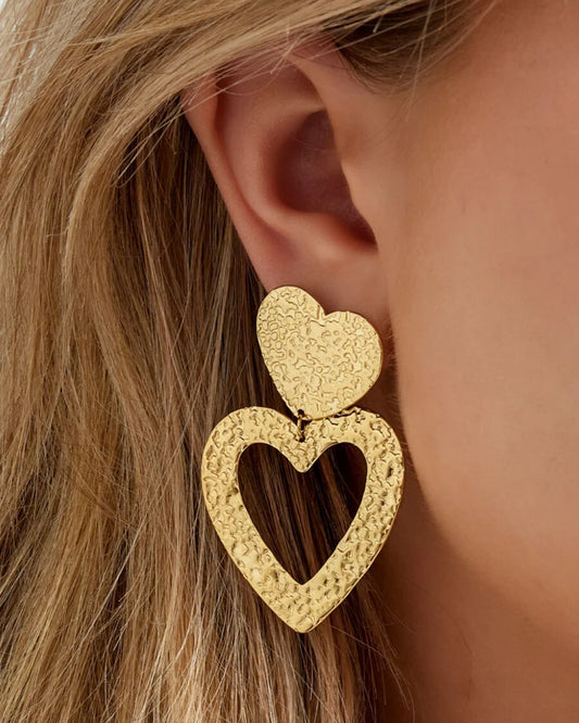 Dubbel heart oorbellen