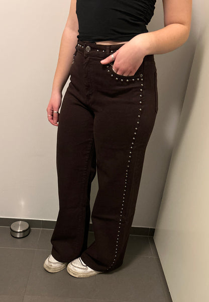 Broek met studs bruin