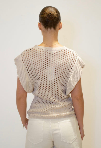 Open Knit Top – Ecru