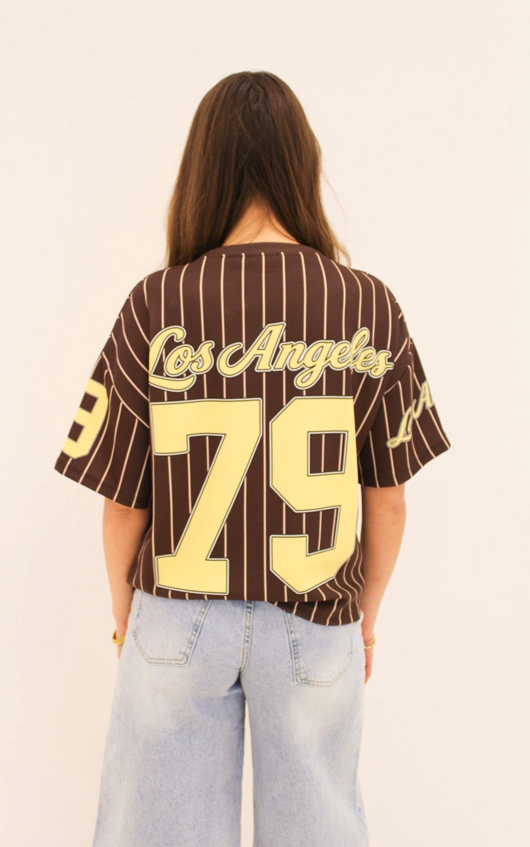 Los Angeles Baseball Top – Brown/Yellow