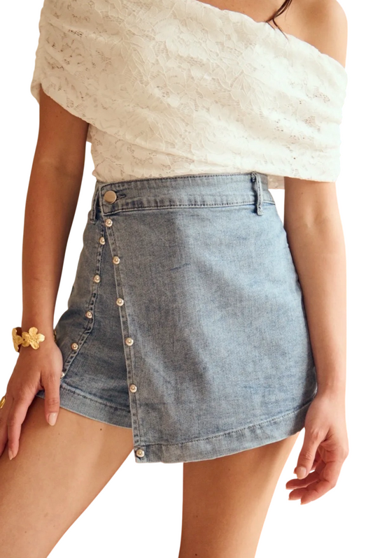 Denim Skort met studs