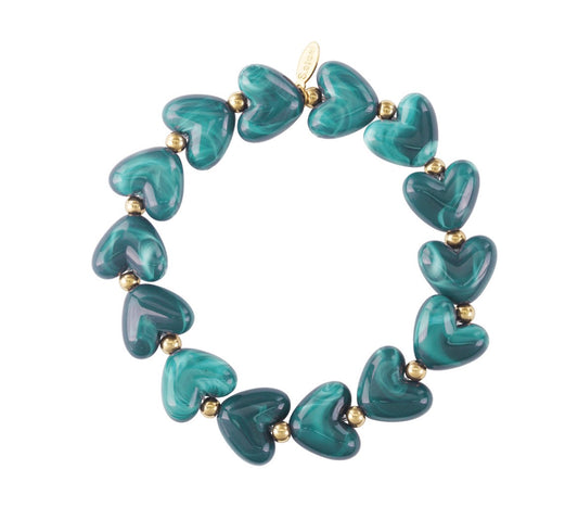 Hartjes armband - Groen