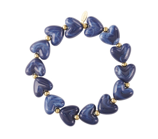 Hartjes armband - Navy