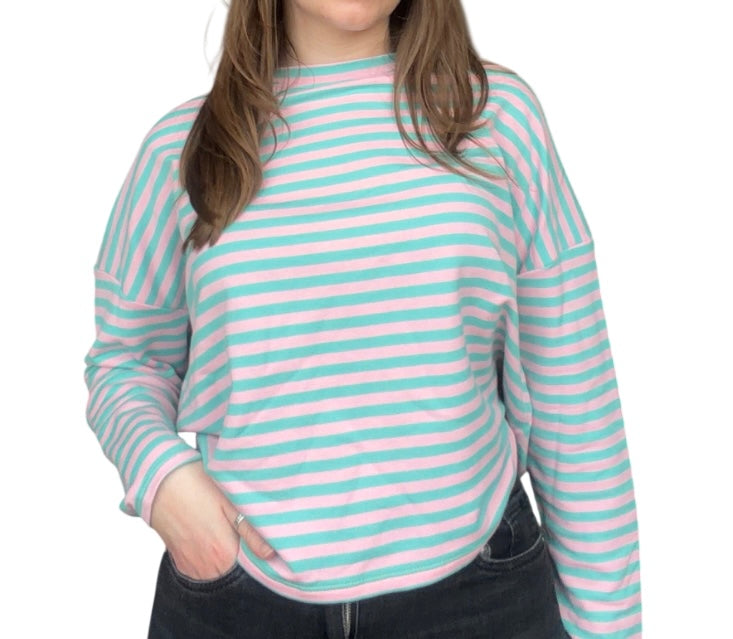 Longsleeve Roze/Mintgroen