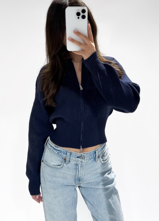 Cardigan zipper - Navy