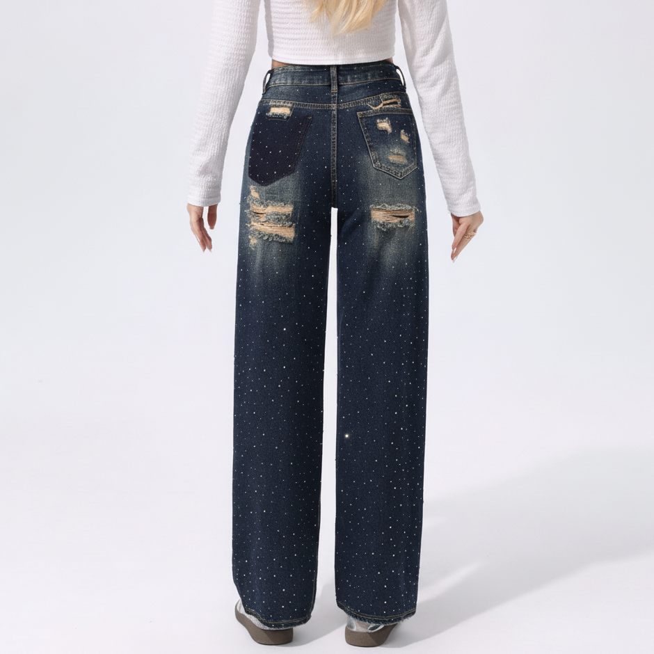 Jeans achterkant — strak crop