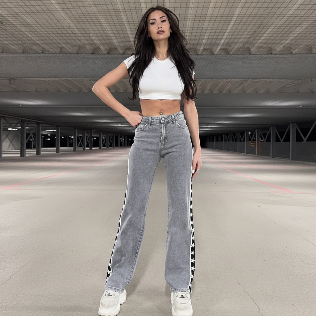 Jeans met sterren voorkant vierkant