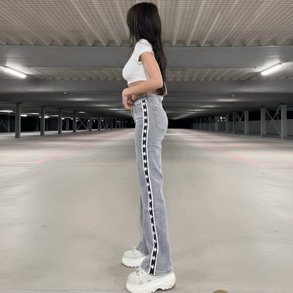 Jeans met sterren zijkant vierkant